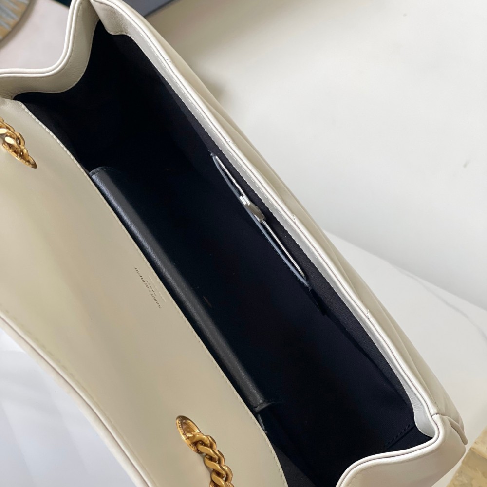 Saint Laurent NIKI series ivory quilted leather exquisite hardware chain bag Saint Laurent NIKI series ivory quilted leather exquisite hardware chain bag