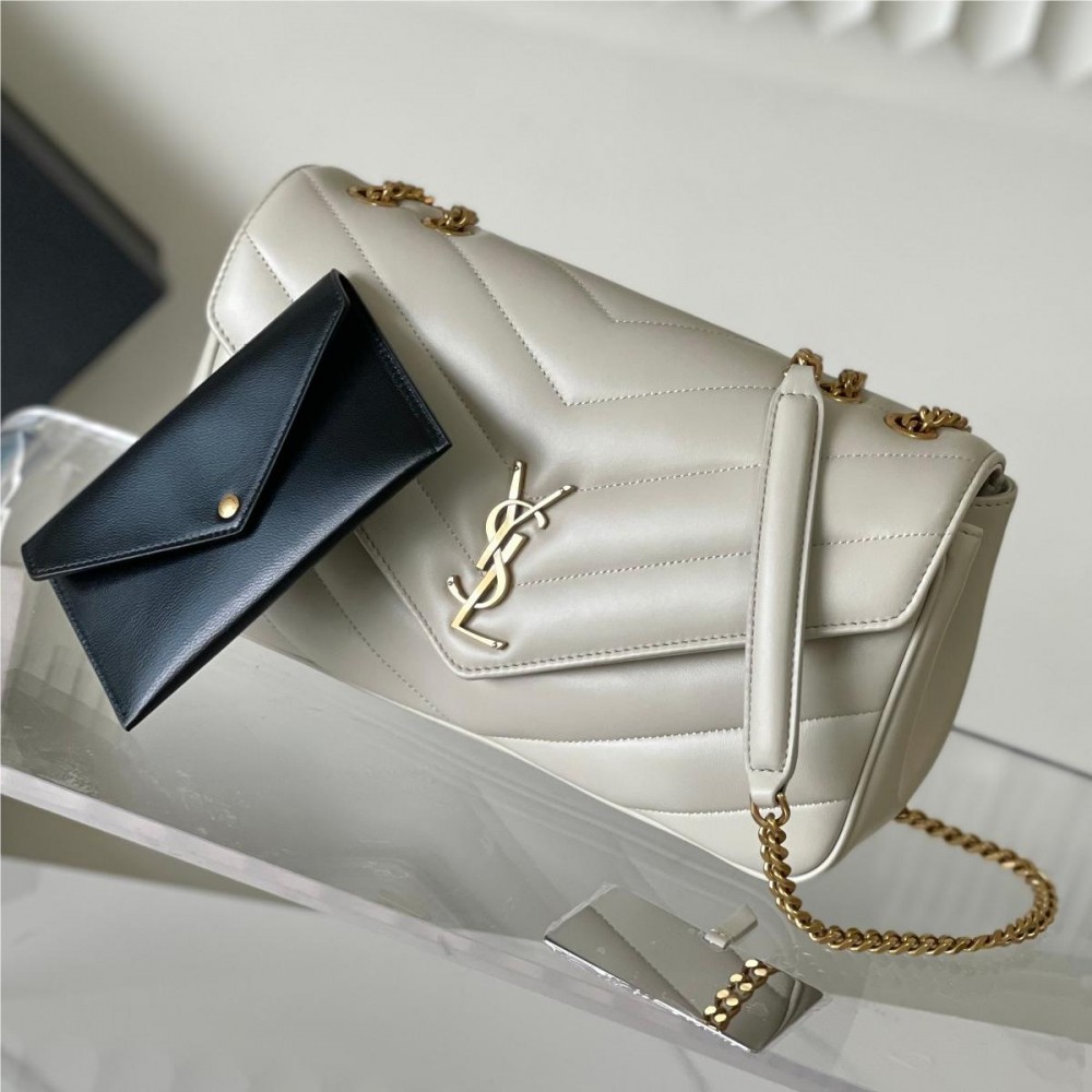 Saint Laurent NIKI series ivory quilted leather exquisite hardware chain bag Saint Laurent NIKI series ivory quilted leather exquisite hardware chain bag