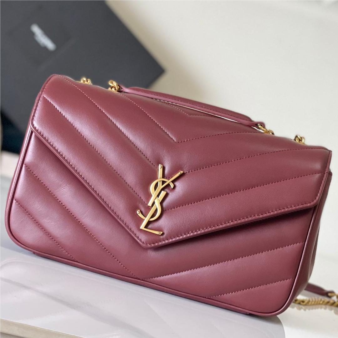 Saint Laurent NIKI series crimson quilted leather exquisite hardware chain bag Saint Laurent NIKI series crimson quilted leather exquisite hardware chain bag