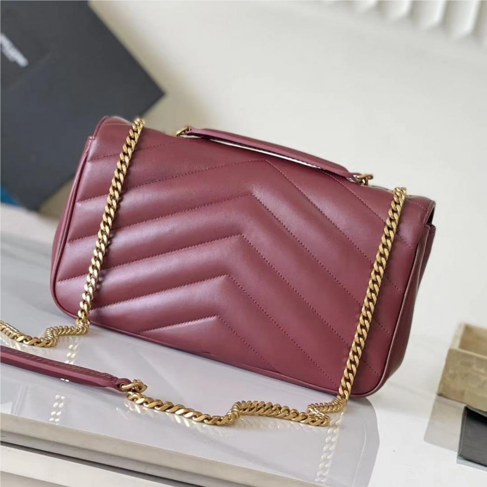 Saint Laurent NIKI series crimson quilted leather exquisite hardware chain bag Saint Laurent NIKI series crimson quilted leather exquisite hardware chain bag