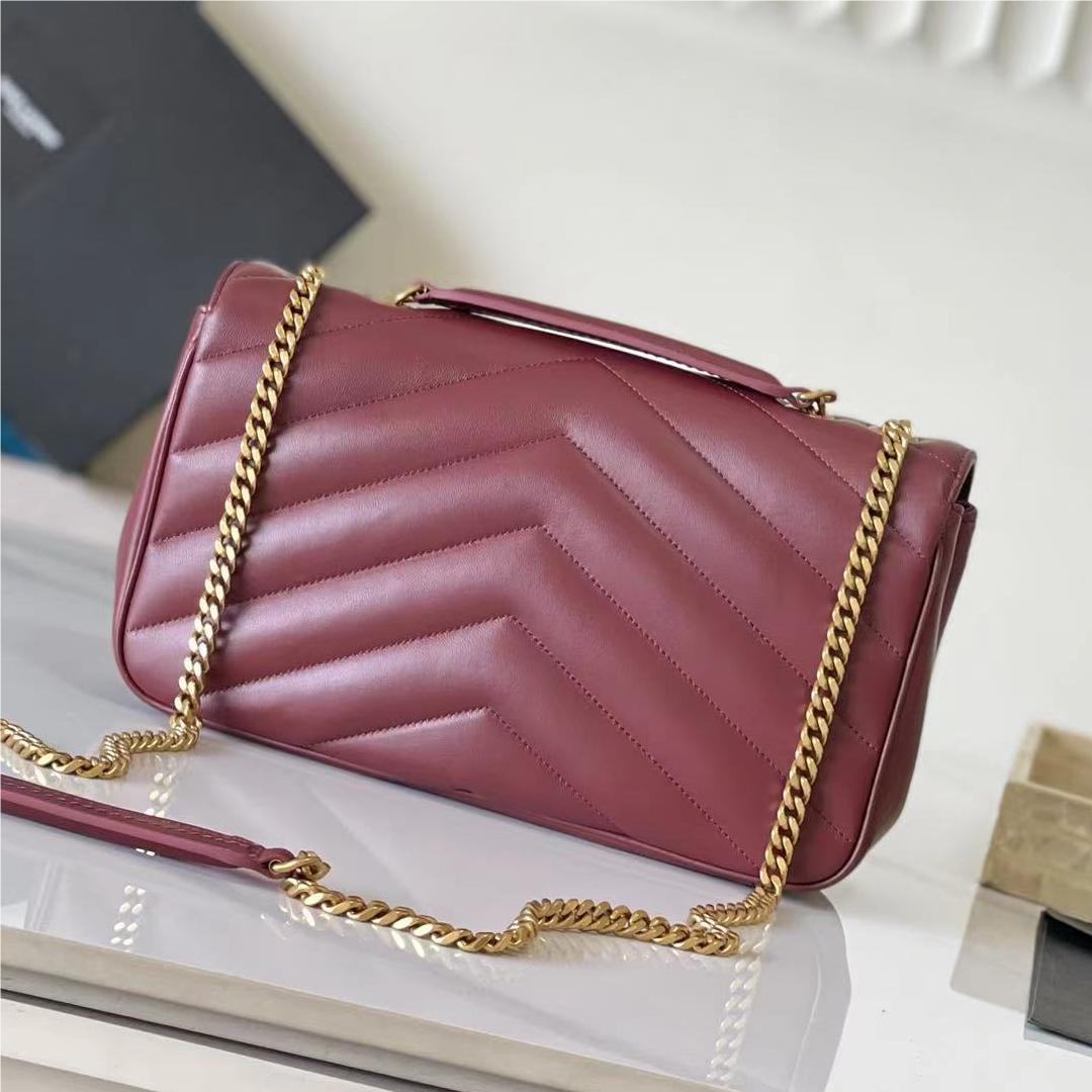 Saint Laurent NIKI series crimson quilted leather exquisite hardware chain bag Saint Laurent NIKI series crimson quilted leather exquisite hardware chain bag