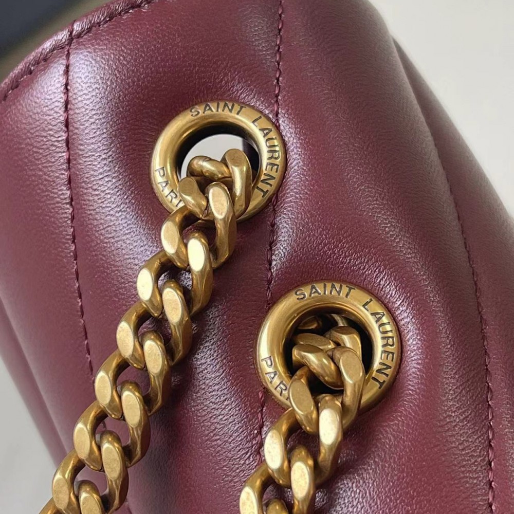 Saint Laurent NIKI series crimson quilted leather exquisite hardware chain bag Saint Laurent NIKI series crimson quilted leather exquisite hardware chain bag