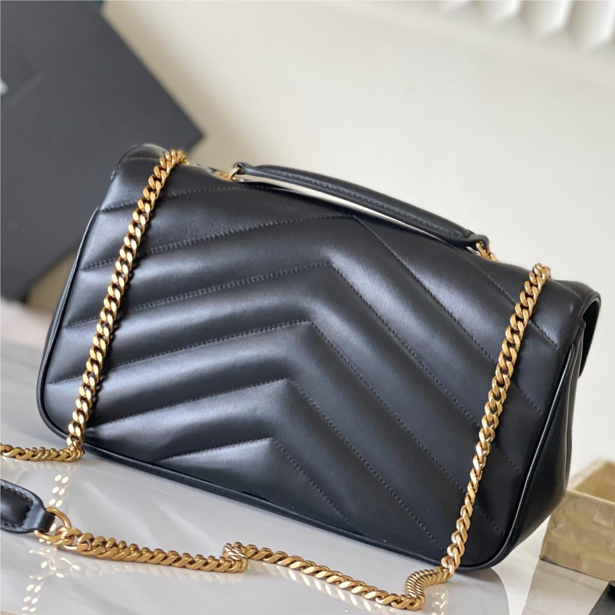 Saint Laurent NIKI series elegant black quilted leather exquisite hardware chain bag Saint Laurent NIKI series elegant black quilted leather exquisite hardware chain bag