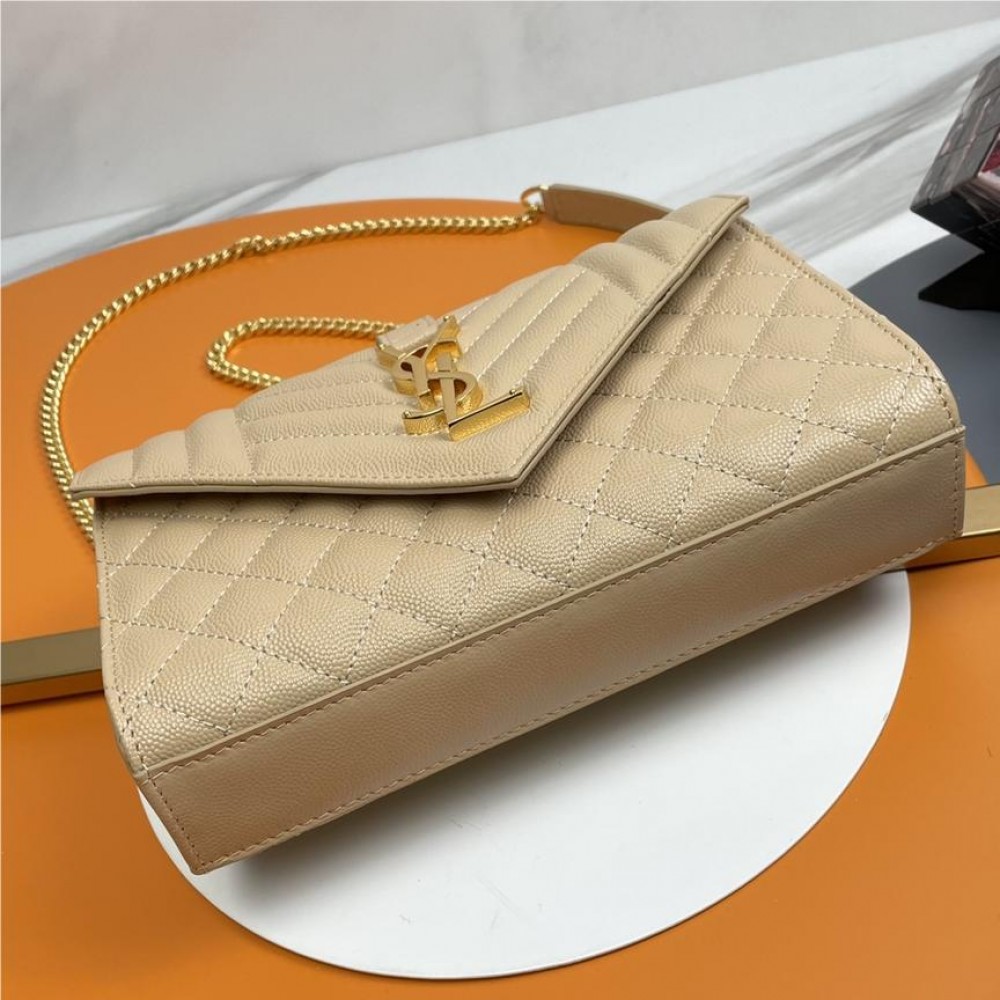 Saint Laurent Classic Chain Stripe Amber Leather Shoulder Bag Saint Laurent Classic Chain Stripe Amber Leather Shoulder Bag