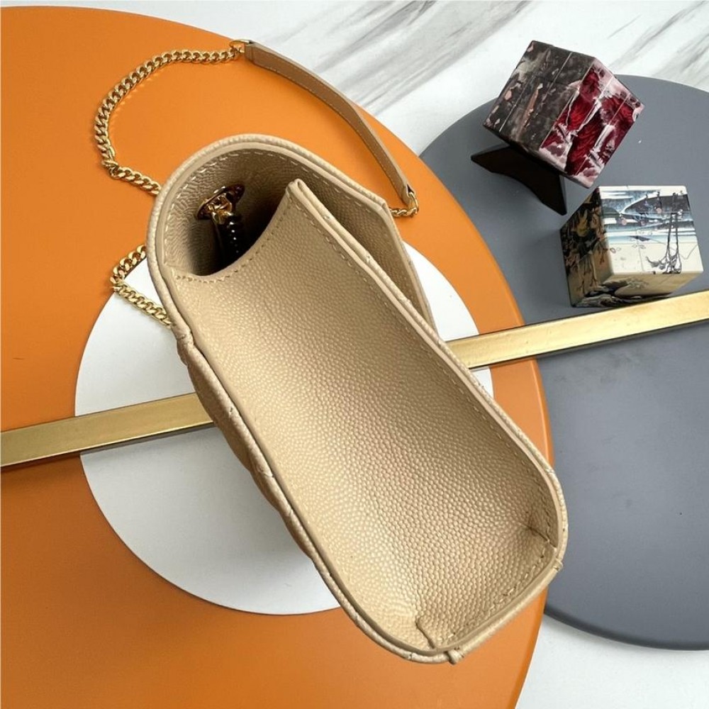 Saint Laurent Classic Chain Stripe Amber Leather Shoulder Bag Saint Laurent Classic Chain Stripe Amber Leather Shoulder Bag