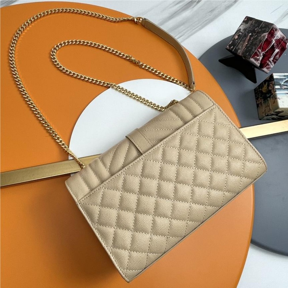 Saint Laurent Classic Chain Stripe Amber Leather Shoulder Bag Saint Laurent Classic Chain Stripe Amber Leather Shoulder Bag