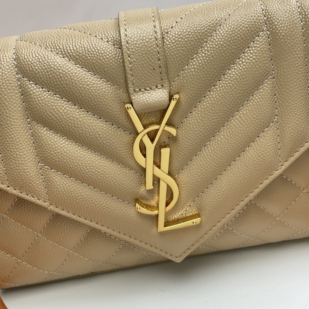 Saint Laurent Classic Chain Stripe Amber Leather Shoulder Bag Saint Laurent Classic Chain Stripe Amber Leather Shoulder Bag