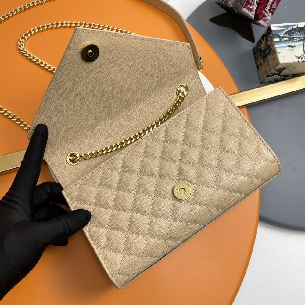 Saint Laurent Classic Chain Stripe Amber Leather Shoulder Bag Saint Laurent Classic Chain Stripe Amber Leather Shoulder Bag