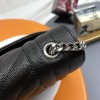Saint Laurent classic silver hardware chain black textured leather shoulder bag Saint Laurent classic silver hardware chain black textured leather shoulder bag