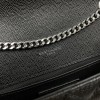 Saint Laurent classic silver hardware chain black textured leather shoulder bag Saint Laurent classic silver hardware chain black textured leather shoulder bag
