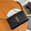 Saint Laurent classic gold hardware leather chain black textured leather shoulder bag Saint Laurent classic gold hardware leather chain black textured leather shoulder bag