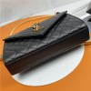 Saint Laurent classic gold hardware leather chain black textured leather shoulder bag Saint Laurent classic gold hardware leather chain black textured leather shoulder bag