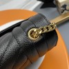 Saint Laurent classic gold hardware leather chain black textured leather shoulder bag Saint Laurent classic gold hardware leather chain black textured leather shoulder bag