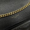 Saint Laurent classic gold hardware leather chain black textured leather shoulder bag Saint Laurent classic gold hardware leather chain black textured leather shoulder bag