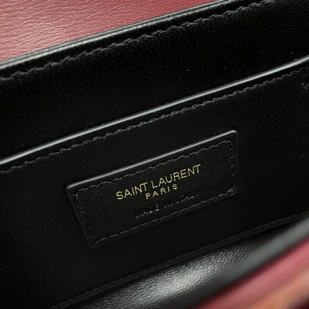 Saint Laurent Burgundy Crimson Manhattan SUNSET Flap Shoulder Bag Saint Laurent Burgundy Crimson Manhattan SUNSET Flap Shoulder Bag