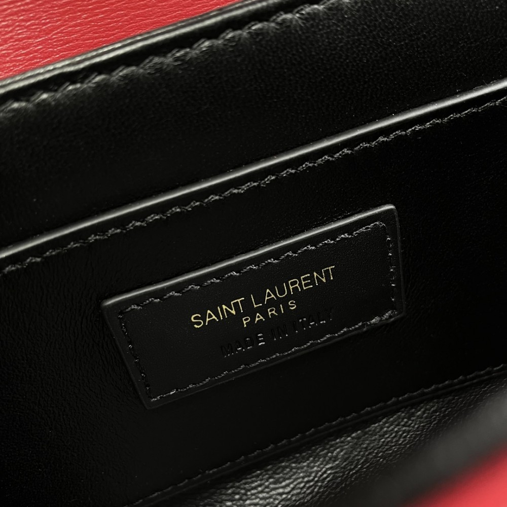 Saint Laurent Burgundy and bright red Manhattan SUNSET flap shoulder bag Saint Laurent Burgundy and bright red Manhattan SUNSET flap shoulder bag