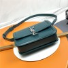 Saint Laurent Burgundy Emerald Teal Manhattan SUNSET Flap Shoulder Bag Saint Laurent Burgundy Emerald Teal Manhattan SUNSET Flap Shoulder Bag