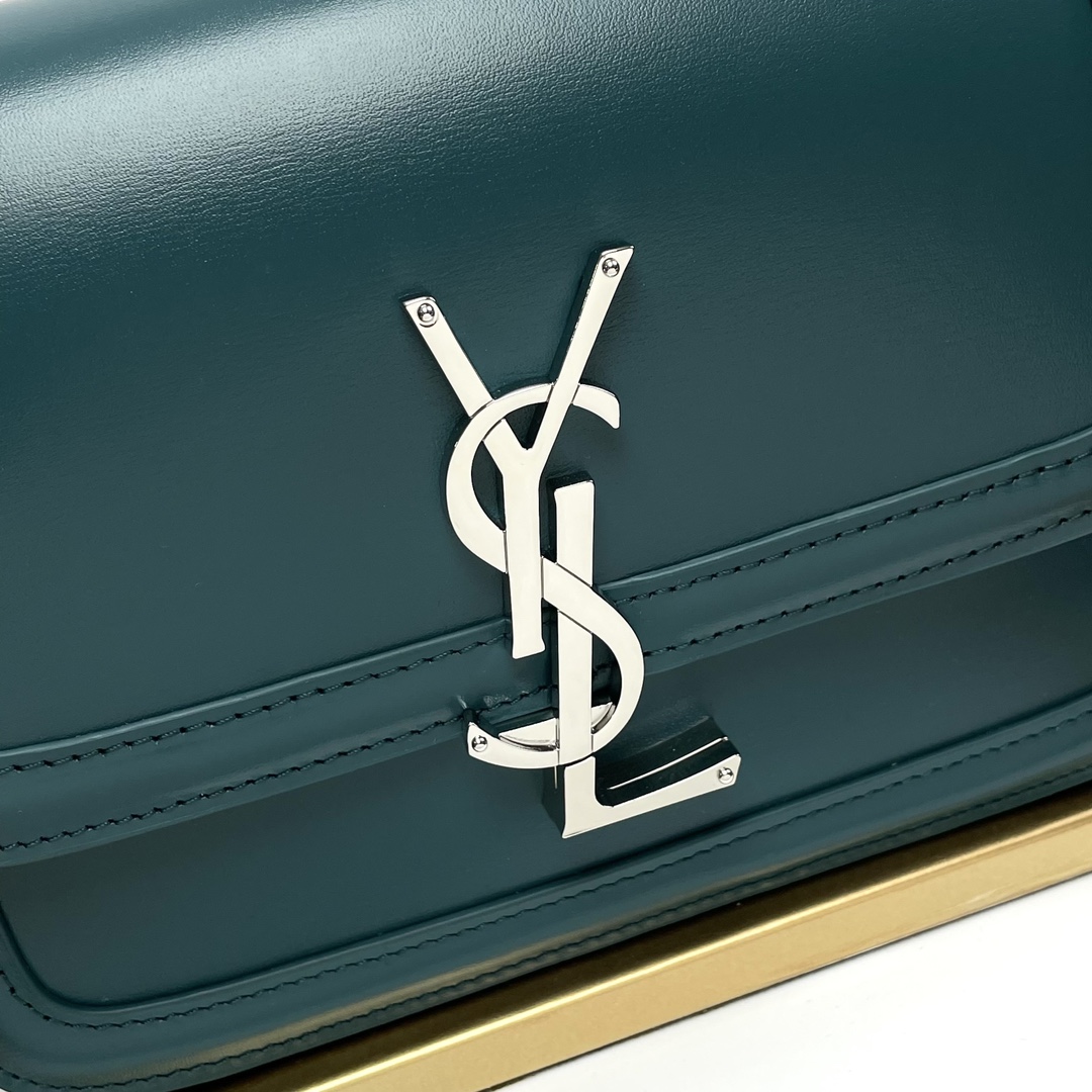 Saint Laurent Burgundy Emerald Teal Manhattan SUNSET Flap Shoulder Bag Saint Laurent Burgundy Emerald Teal Manhattan SUNSET Flap Shoulder Bag