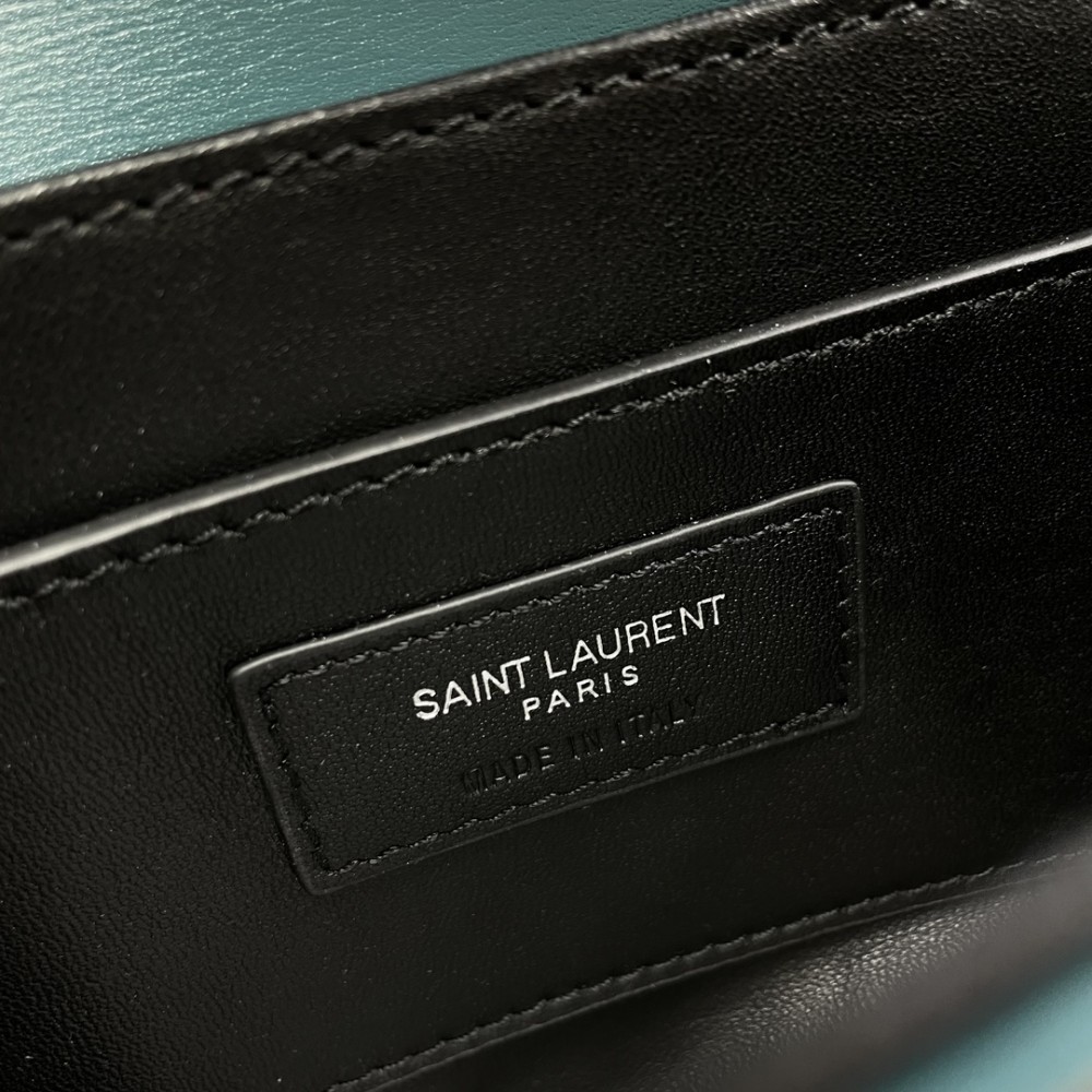 Saint Laurent Burgundy Emerald Teal Manhattan SUNSET Flap Shoulder Bag Saint Laurent Burgundy Emerald Teal Manhattan SUNSET Flap Shoulder Bag