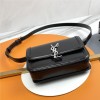 Saint Laurent Burgundy Jade Starry Black Silver Badge Manhattan SUNSET Flap Shoulder Bag Saint Laurent Burgundy Jade Starry Black Silver Badge Manhattan SUNSET Flap Shoulder Bag