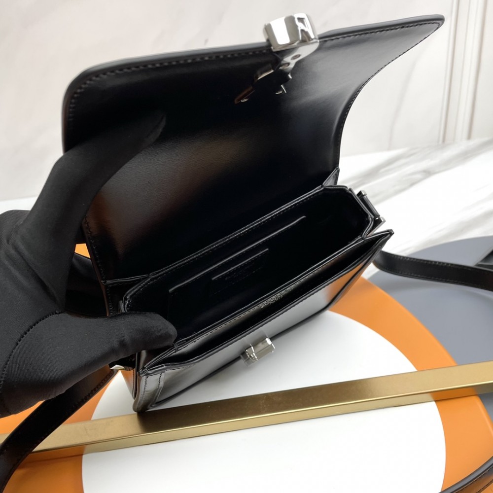 Saint Laurent Burgundy Jade Starry Black Silver Badge Manhattan SUNSET Flap Shoulder Bag Saint Laurent Burgundy Jade Starry Black Silver Badge Manhattan SUNSET Flap Shoulder Bag