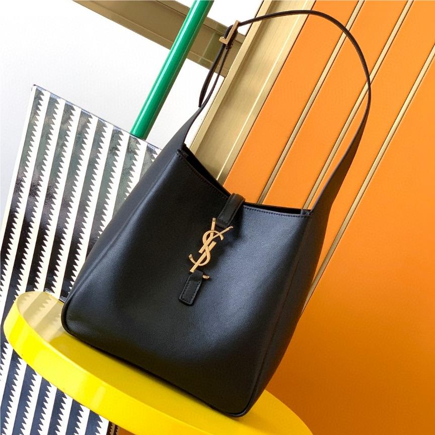 Saint Laurent textured black classic logo hardware leather chain handbag Saint Laurent textured black classic logo hardware leather chain handbag