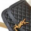 Saint Laurent classic textured black logo diamond check cowhide shoulder bag Saint Laurent classic textured black logo diamond check cowhide shoulder bag