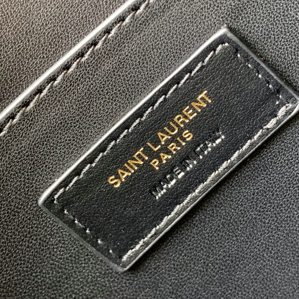 Saint Laurent classic textured black logo diamond check cowhide shoulder bag Saint Laurent classic textured black logo diamond check cowhide shoulder bag