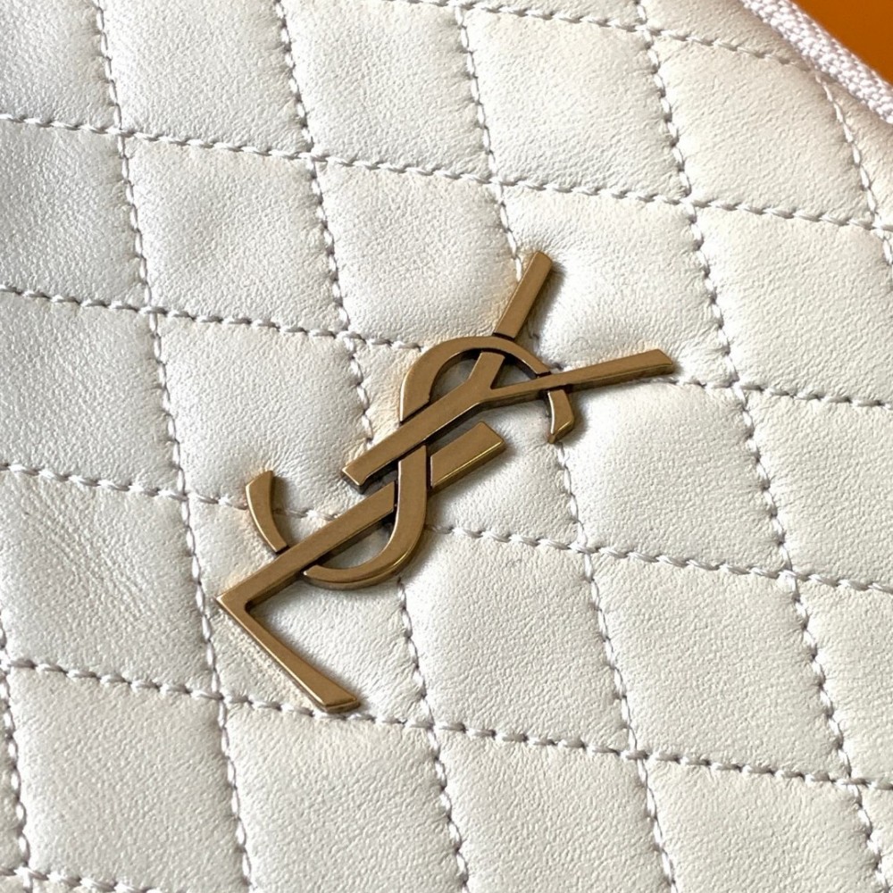 Saint Laurent pure white loulou diamond pattern metal logo chain bag Saint Laurent pure white loulou diamond pattern metal logo chain bag