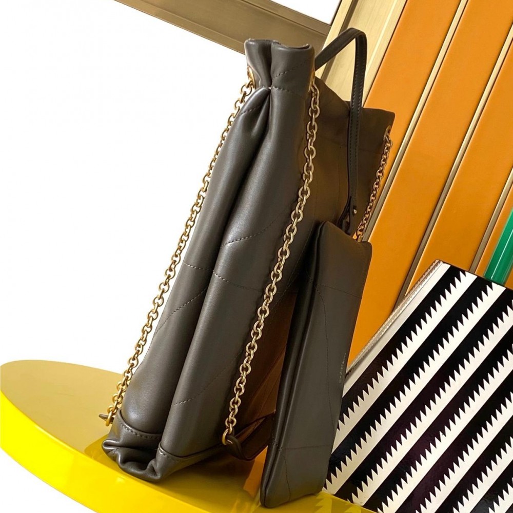 Saint Laurent large capacity exquisite hardware genuine leather dark green tote bag style Saint Laurent large capacity exquisite hardware genuine leather dark green tote bag style