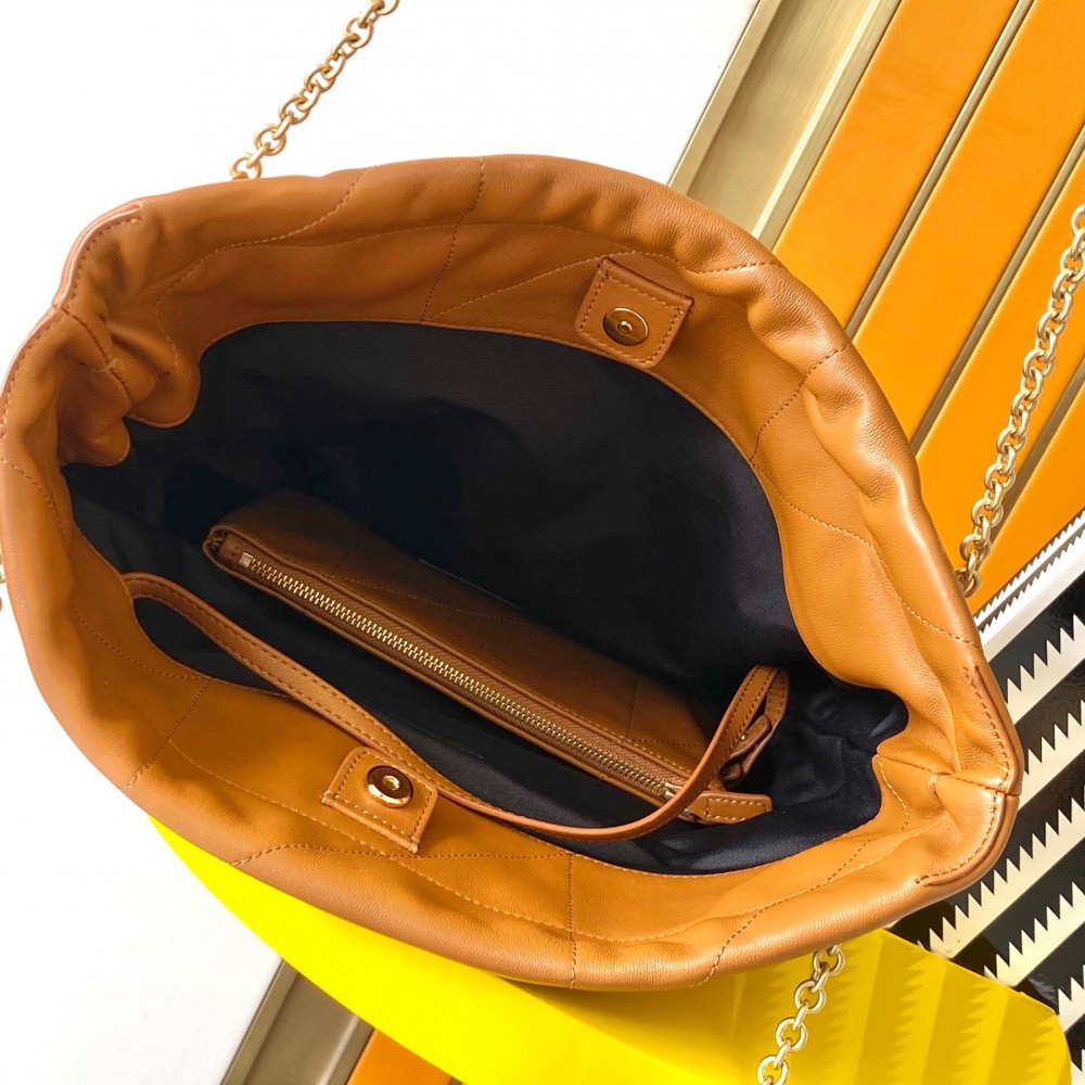 Saint Laurent Large Capacity Exquisite Hardware Genuine Leather Honey Brown Tote Bag Style Saint Laurent Large Capacity Exquisite Hardware Genuine Leather Honey Brown Tote Bag Style