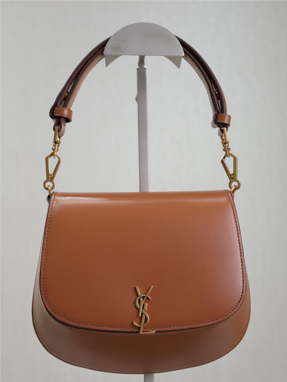 Saint Laurent classic brown exquisite hardware flap leather shoulder mini bag Saint Laurent classic brown exquisite hardware flap leather shoulder mini bag