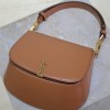 Saint Laurent classic brown exquisite hardware flap leather shoulder mini bag Saint Laurent classic brown exquisite hardware flap leather shoulder mini bag