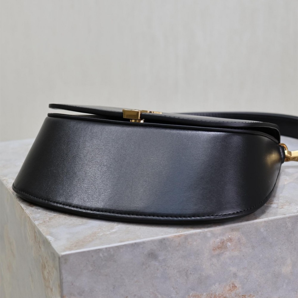Saint Laurent classic pure black exquisite hardware flap leather shoulder mini bag Saint Laurent classic pure black exquisite hardware flap leather shoulder mini bag