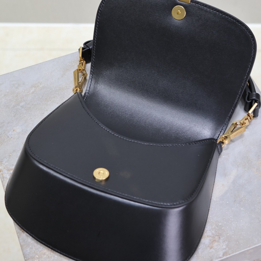 Saint Laurent classic pure black exquisite hardware flap leather shoulder mini bag Saint Laurent classic pure black exquisite hardware flap leather shoulder mini bag