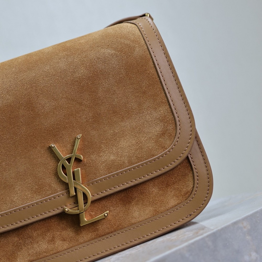 Saint Laurent Heavy Brown Suede Chain Shoulder Bag Saint Laurent Heavy Brown Suede Chain Shoulder Bag