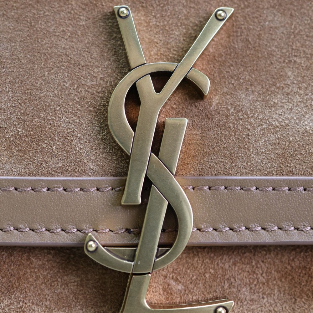 Saint Laurent Heavy Brown Suede Chain Shoulder Bag Saint Laurent Heavy Brown Suede Chain Shoulder Bag