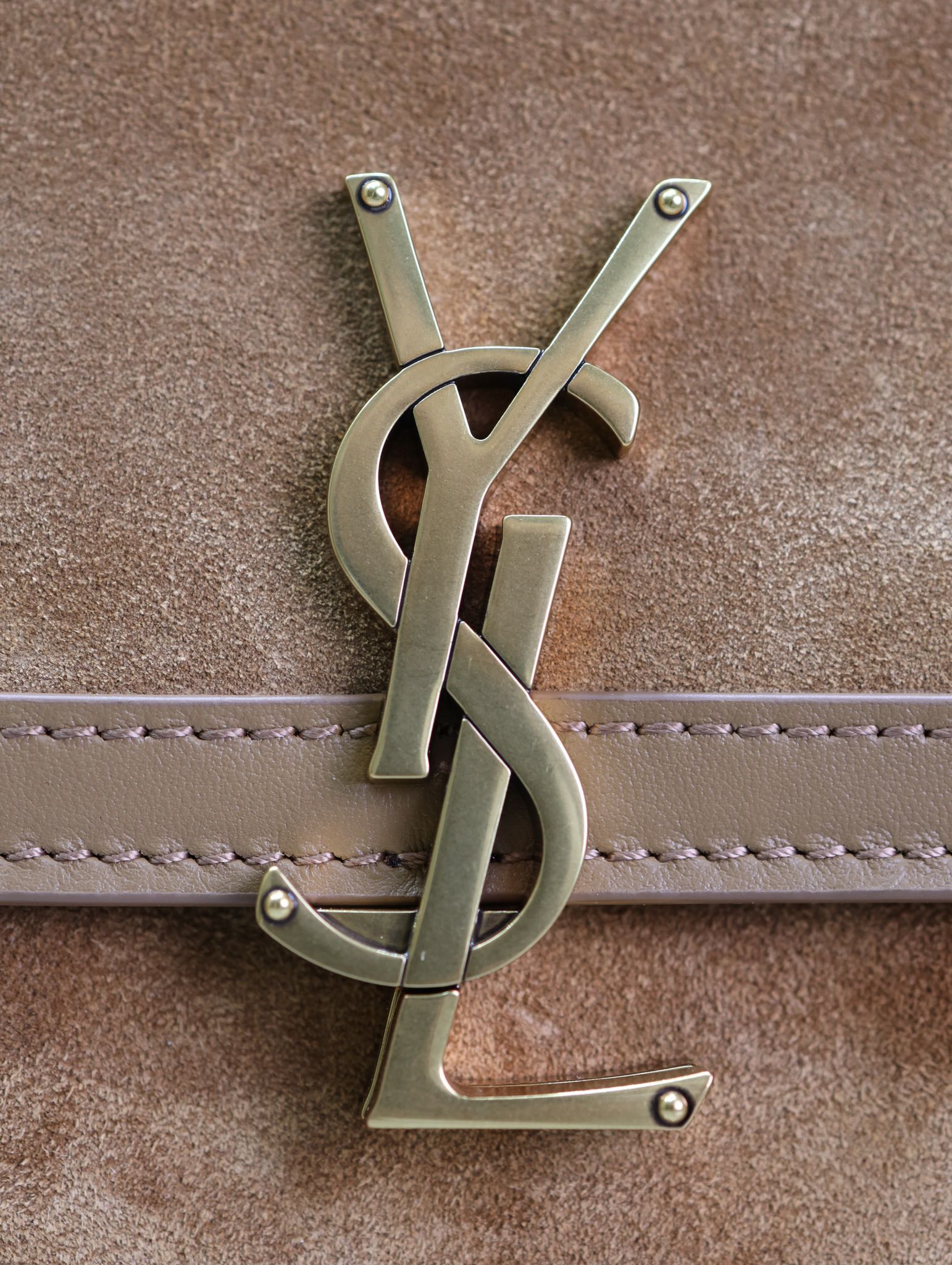 Saint Laurent Heavy Brown Suede Chain Shoulder Bag Saint Laurent Heavy Brown Suede Chain Shoulder Bag