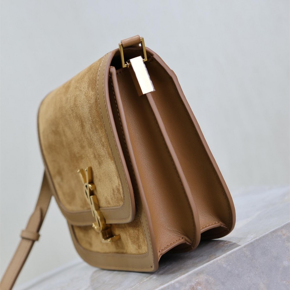 Saint Laurent Heavy Brown Suede Chain Shoulder Bag Saint Laurent Heavy Brown Suede Chain Shoulder Bag