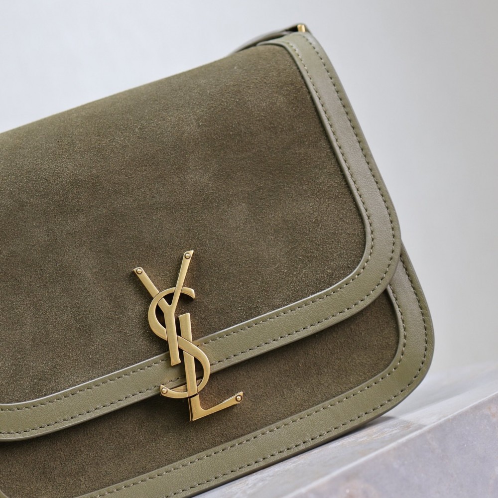 Saint Laurent Matcha Green Suede Chain Shoulder Bag Saint Laurent Matcha Green Suede Chain Shoulder Bag