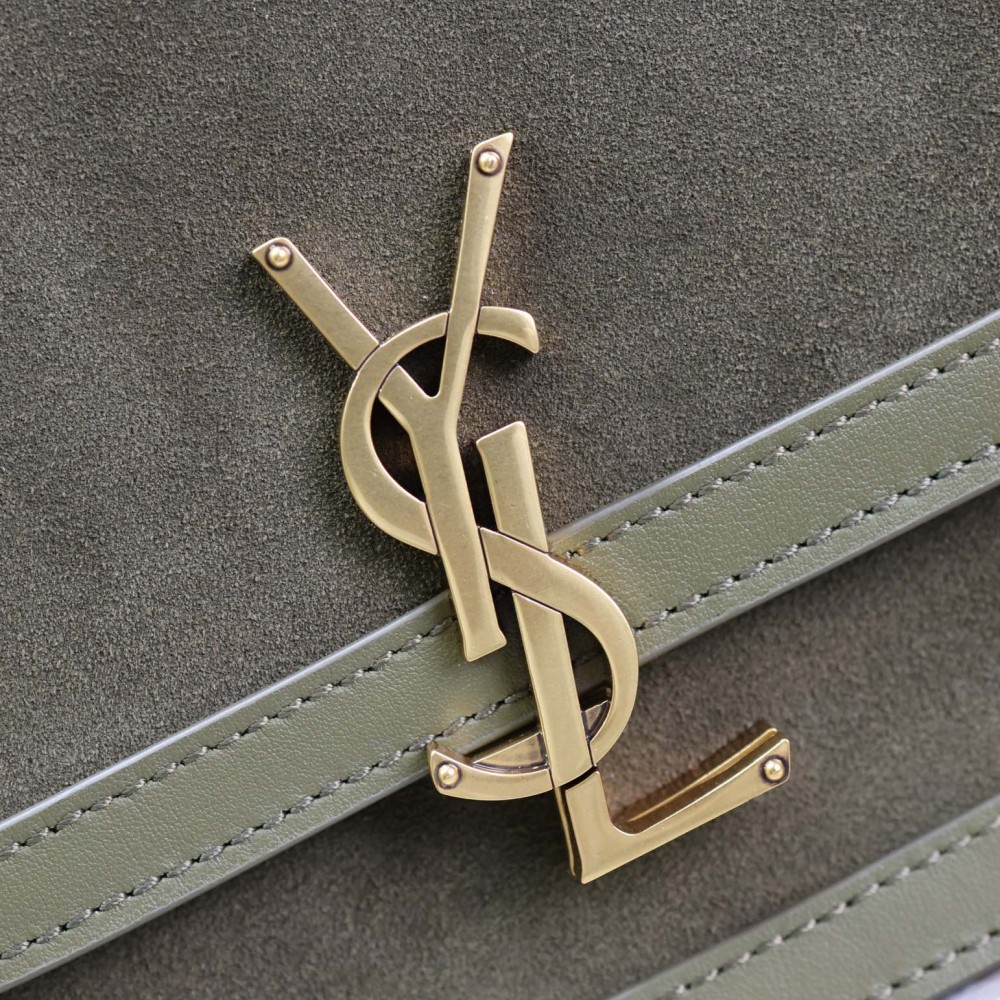 Saint Laurent Matcha Green Suede Chain Shoulder Bag Saint Laurent Matcha Green Suede Chain Shoulder Bag