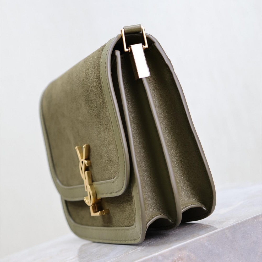 Saint Laurent Matcha Green Suede Chain Shoulder Bag Saint Laurent Matcha Green Suede Chain Shoulder Bag