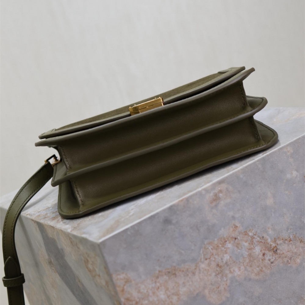Saint Laurent Matcha Green Suede Chain Shoulder Bag Saint Laurent Matcha Green Suede Chain Shoulder Bag