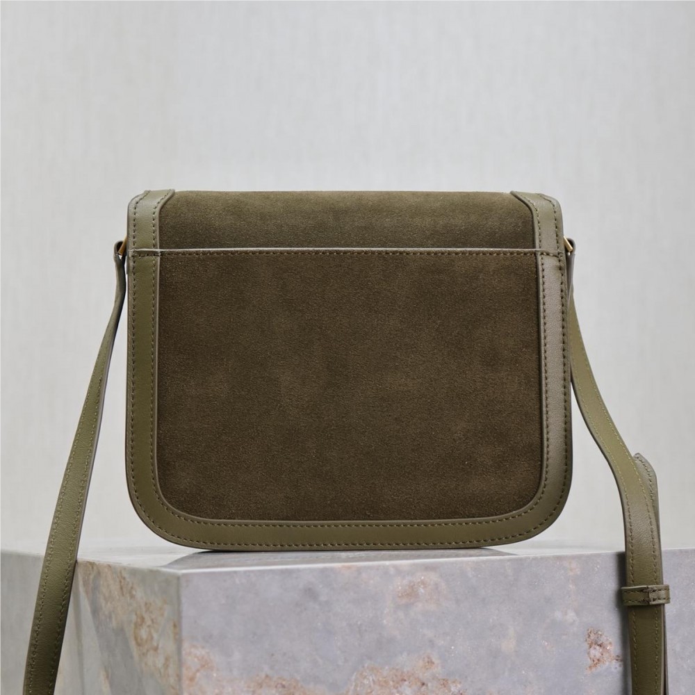 Saint Laurent Matcha Green Suede Chain Shoulder Bag Saint Laurent Matcha Green Suede Chain Shoulder Bag