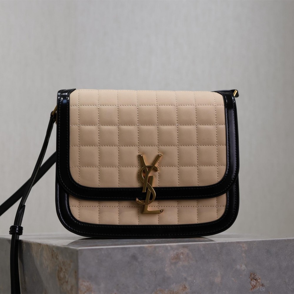 Saint Laurent black and white contrast suede chain shoulder bag Saint Laurent black and white contrast suede chain shoulder bag