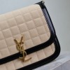 Saint Laurent black and white contrast suede chain shoulder bag Saint Laurent black and white contrast suede chain shoulder bag