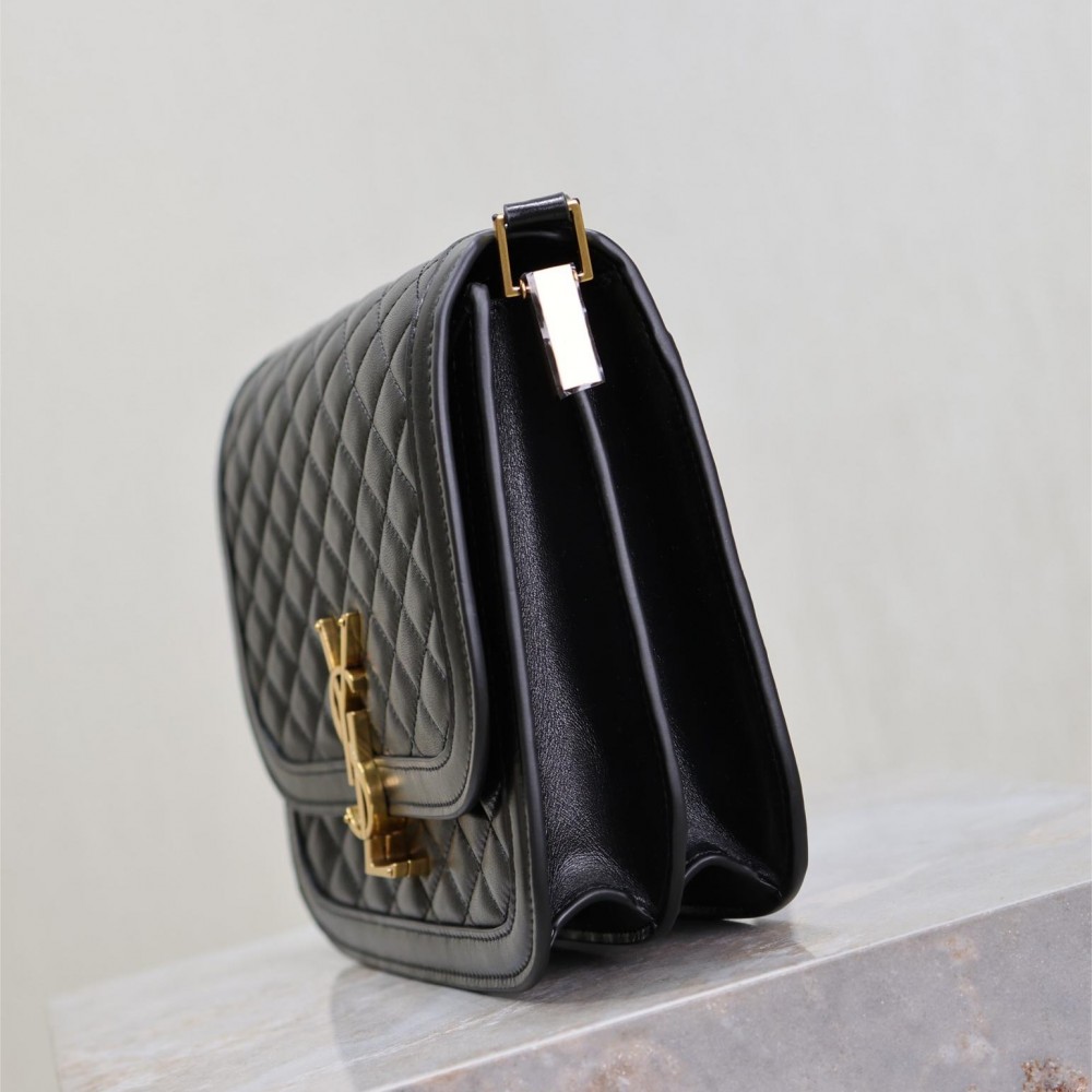 Saint Laurent starry black textured leather flap shoulder bag Saint Laurent starry black textured leather flap shoulder bag