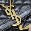Saint Laurent starry black textured leather flap shoulder bag Saint Laurent starry black textured leather flap shoulder bag