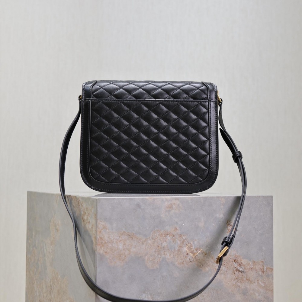 Saint Laurent starry black textured leather flap shoulder bag Saint Laurent starry black textured leather flap shoulder bag