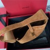 Saint Laurent hobo full leather underarm bag soft series warm brown suede ladies shoulder bag Saint Laurent hobo full leather underarm bag soft series warm brown suede ladies shoulder bag